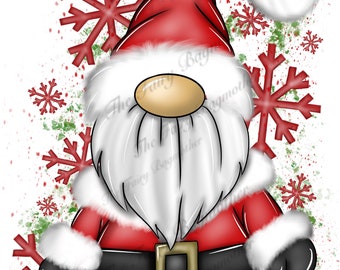 2 x Santa Father Christmas gonk gnome png clip art design for sublimation
