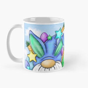 Blue Easter bunny rabbit mug wrap png clip art for Sublimation