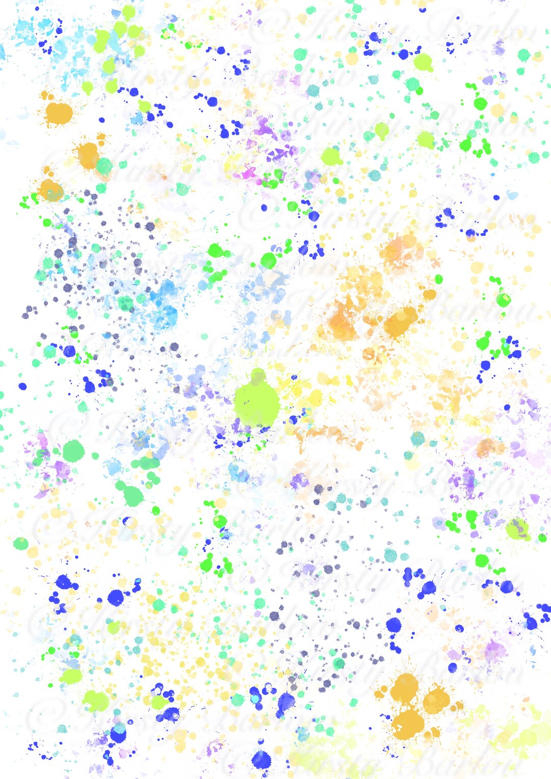 Ink Paint Splat Splatter Background Blue Green Orange Sublimation