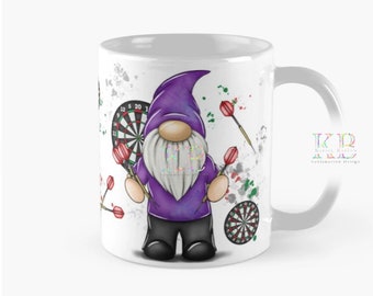 Darts gnome gonk mug wrap sublimation design clipart png instant download