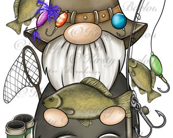 Fisherman fishing  gonk gnome clip art sublimation design illustration png