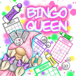ビンゴ クイーン ゴンク ノーム スクエア コースター昇華クリップ アート デザイン (商用ライセンス付き)