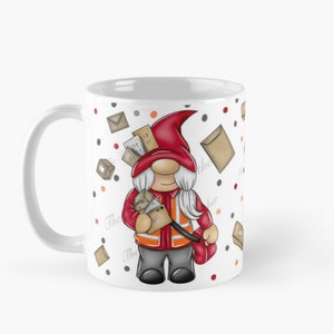 Post postie woman gnome gonk mug wrap png clip art design for sublimation