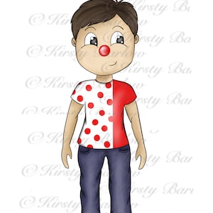 Rode neus jongen clip art png sublimatie ontwerp illustratie | kaarten en T-shirts maken | met commerciële licentie
