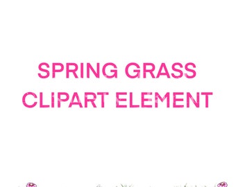 Spring flower grass clipart element png sublimation design instant download