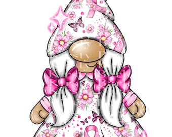 Ruban rose sensibilisation au cancer gonk gnome png clipart sublimation conception png