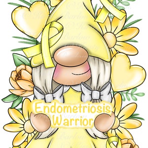 Endometriosis warrior awareness  gonk gnome clip art sublimation design