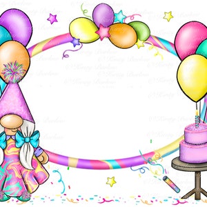 Birthday gonkette gonk gnome rectangle tin sublimation design png clip art