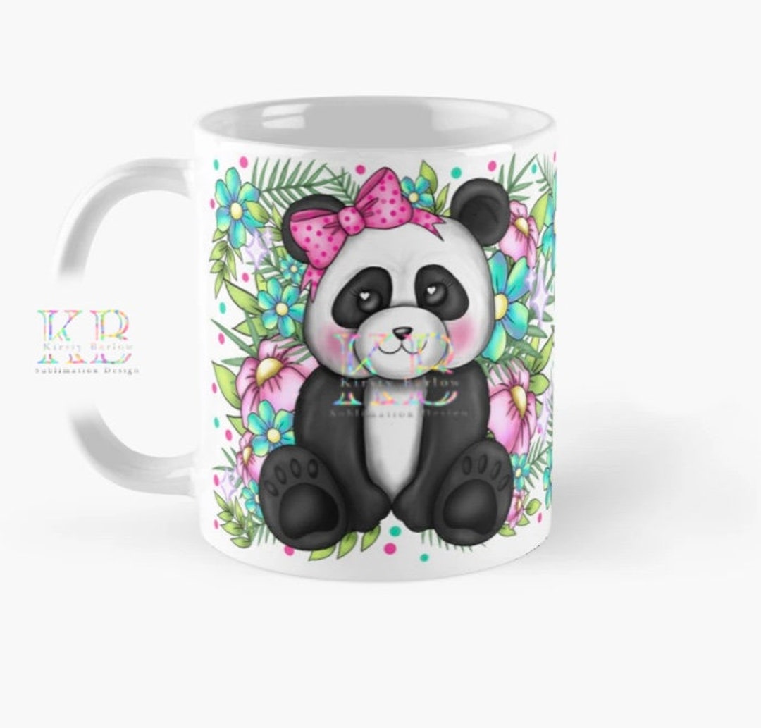 Tropical Summer Panda Mug Wrap Sublimation Design Clipart Coffee Cup ...