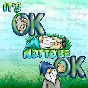 Mental health awareness it’s ok not to be ok gonk gnome coaster design png sublimation clip art