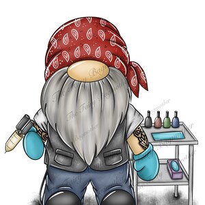 Tattooist tattoo artist gnome gonk png clip art file for sublimation