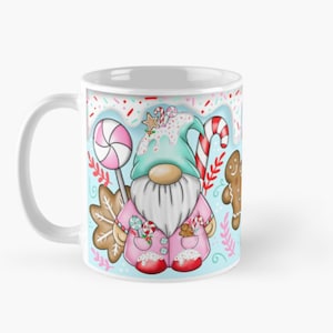 Christmas gonk gnome mug wrap coffee cup sublimation design clipart instant download hot chocolate PNG file