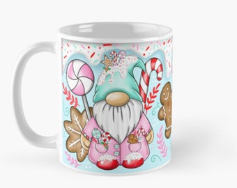 Noël gonk gnome mug wrap café tasse sublimation design clipart Téléchargement instantané chocolat chaud PNG fichier