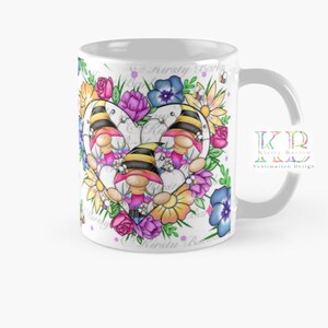 Rainbow bee gonk gnome mug wrap clip art sublimation design with commercial license