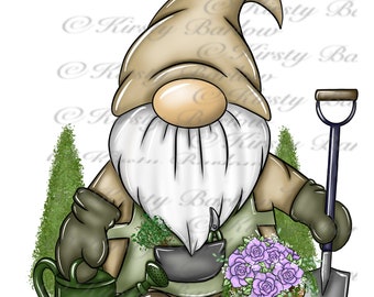 Gardening gardener garden gnome gonk clipart sublimation design png instant download