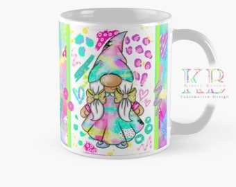 Abstrait gonk gnome tomte mug wrap sublimation design clip art PNG téléchargement numérique avec licence commerciale