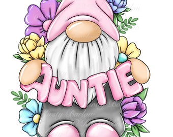 Auntie gonk gnome png clip art design for Sublimation