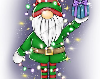 Elf Christmas gnome gonk png clip art file for sublimation