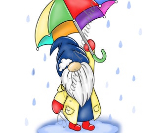 Rainy days gnome gonk in wellingtons png clip art for Sublimation