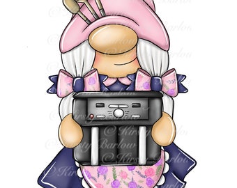 Doppia friggitrice ad aria cuoco gonk gnome png clip art per sublimazione