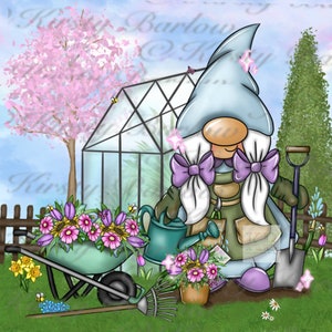 Caster sublimation design gardening garden gnome gonk gardener clipart png instant download image 1