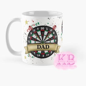 dart darts board sports mug wrap png clip art sublimation design illustration dad grandad fathers day