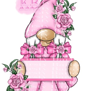 Roze rozen naam plaquette bloem bloemen gonk kabouter png clipart sublimatie ontwerp illustratie digitale tekening artwork