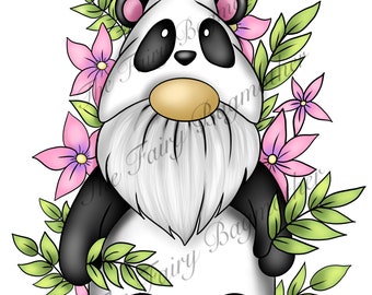 Panda gnome gonk png clip art file for sublimation