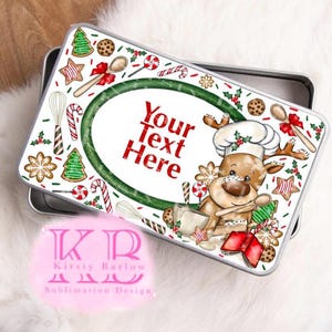 Christmas baking reindeers cookies tin design clipart sublimation design png Christmas Eve treats gifts instant download digital art