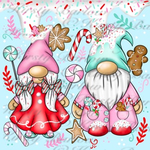 Navidad gnomo gonk sublimación posavasos diseño png clipart cuadrado / descarga instantánea / fabricación de tarjetas