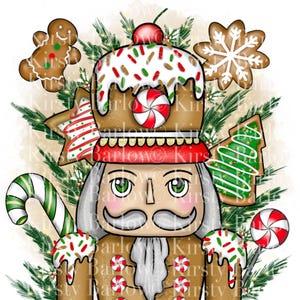 Porta-copos de Natal de gengibre quebra-nozes sublimação design clipart png download instantâneo digital