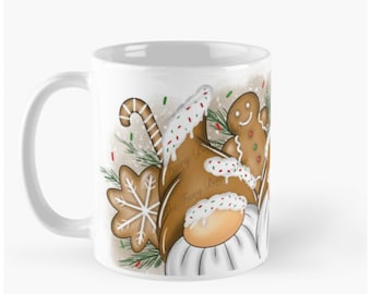 Christmas baking gingerbread gonk gnome mug wrap png clip art sublimation design