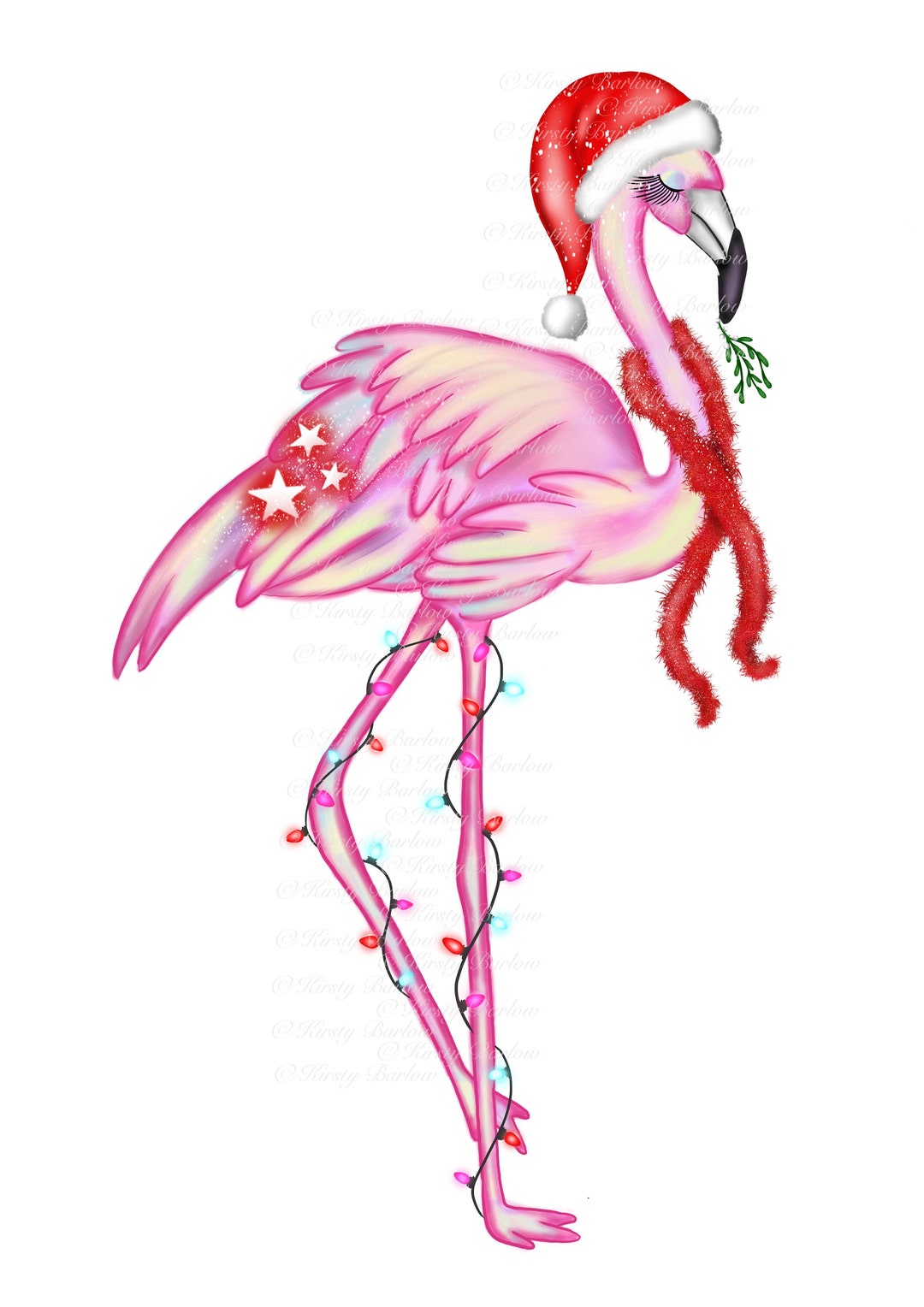 Christmas Flamingo Clip Art 