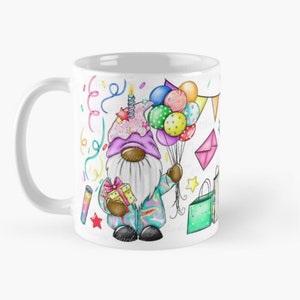 Birthday party dark skin gonk gnome png mug wrap clip art for Sublimation