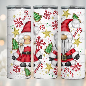Christmas Santa gonk gnome tumbler wrap sublimation design clip art with commercial license