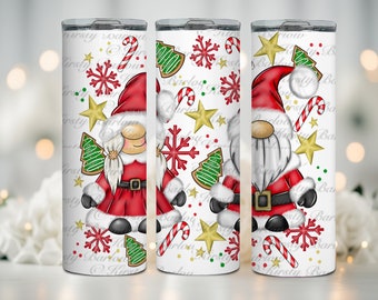 Christmas Santa gonk gnome tumbler wrap sublimation design clip art with commercial license