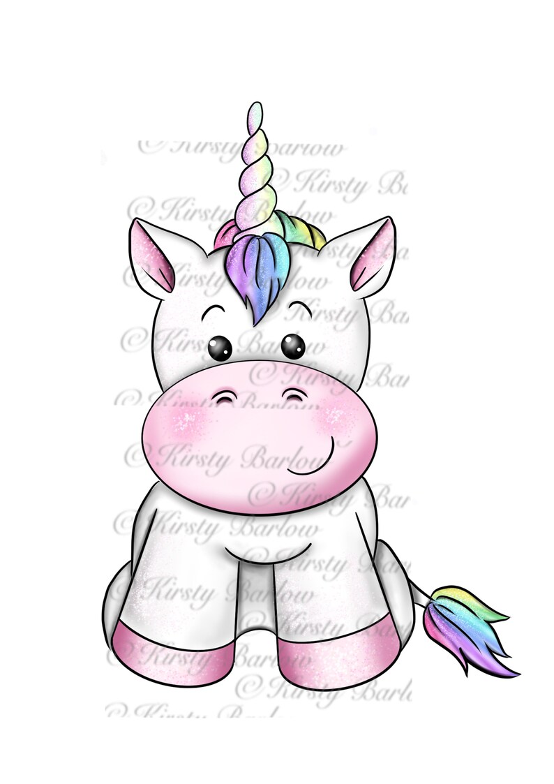 Cute unicorn clipart png hand drawn illustration sublimation design card making printing instant download image 1