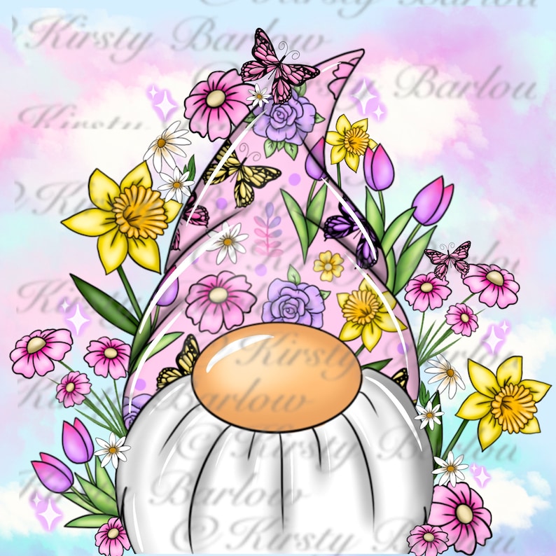 Spring gonks gnomes coaster sublimation design clipart png instant download image 1