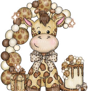 Nouveau bébé girafe pépinière clipart png baby shower sublimation design dessinés à la main téléchargement immédiat | carte | faire-part | imprimé animalier | safari