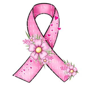Pink ribbon breast cancer awareness | clipart | Sublimation design | PNG | instant download