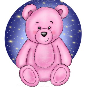 Oso de peluche rosa, es una niña, el género revela un nuevo diseño de sublimación png de imágenes prediseñadas de bebé