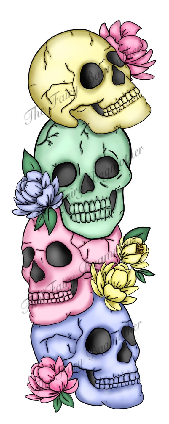 2 Skull Bookmark Design Png Clip Art File for Sublimation | Etsy UK