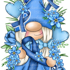 Dementia Alzheimer’s awareness gnome gonk ribbon png clip art sublimation design