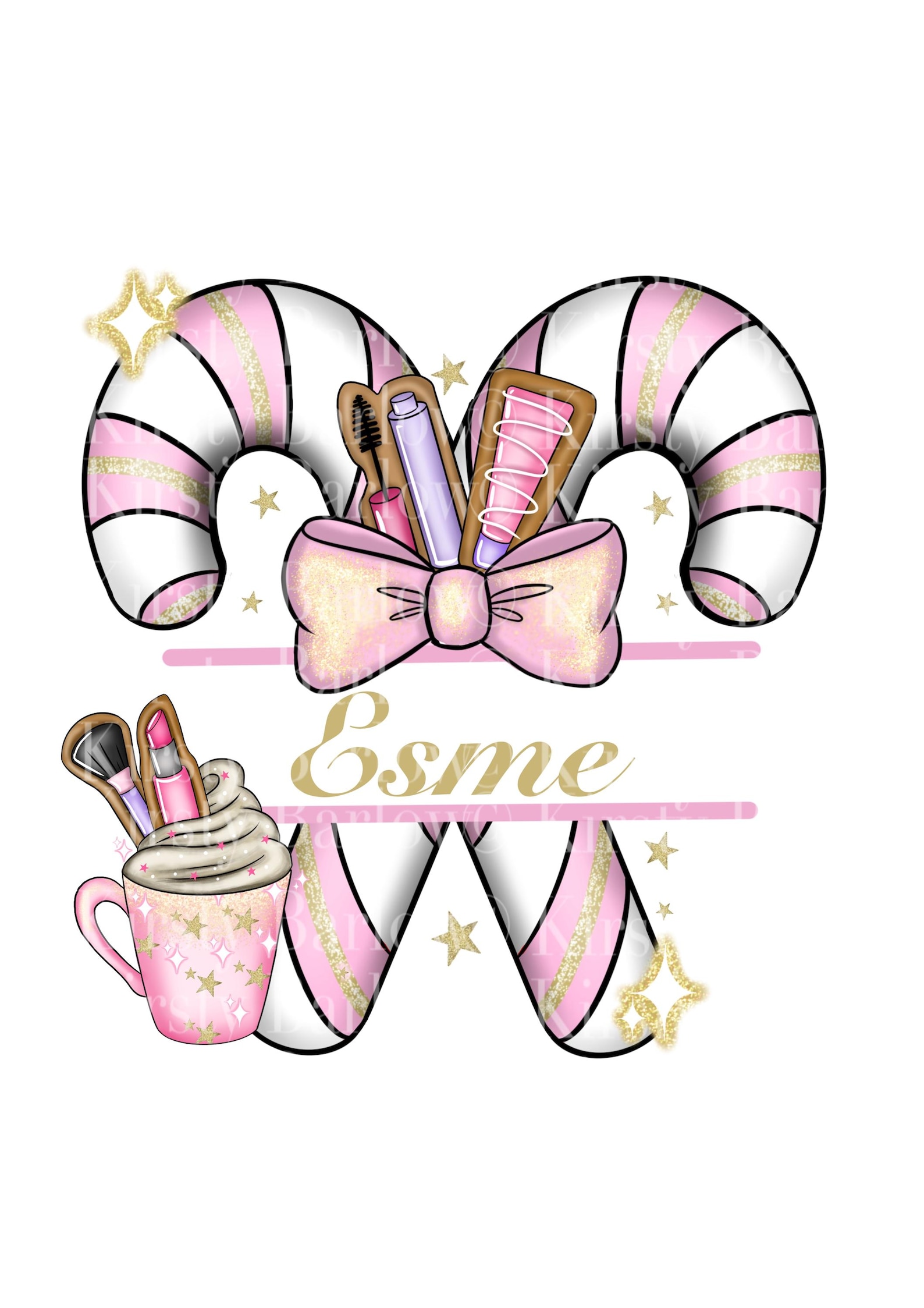 Christmas Candy Cane Pink Makeup Gingerbread Png Clipart Design Png