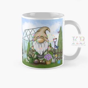 Mug wrap garden gnome gardening gardener Gonk clip art sublimation design instant download image 1