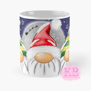 Christmas Santa elf gnome gonk PNG mug wrap sublimation design clipart