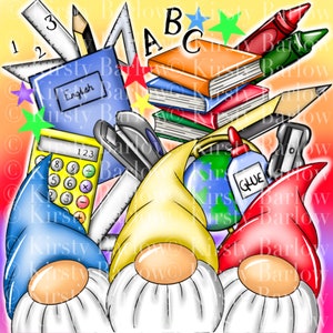 Professor gnome gonk trio porta-copos cartão quadrado clipart design de sublimação obrigado presente png download instantâneo