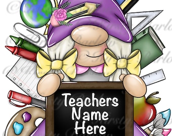Teacher gonk gnome png school clip art sublimation design illustration with commercial license