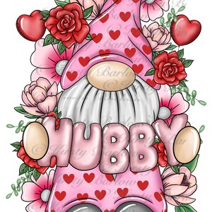 Dia dos namorados marido gonk gnomo sublimação design clip art ilustração PNG com licença comercial