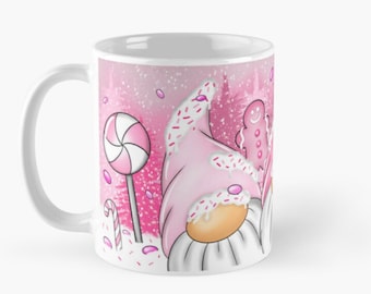 Pink Christmas candy mug wrap png clip art design for Sublimation